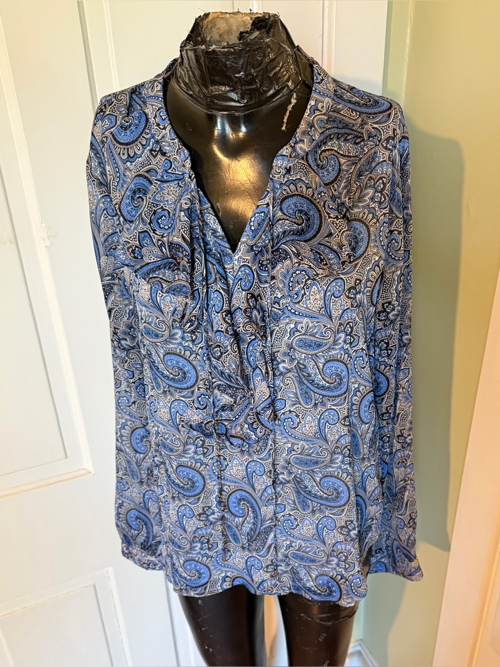 Tommy Hilfiger Paisley-print Ruffled Blouse - Size Large - Picture 3 of 10